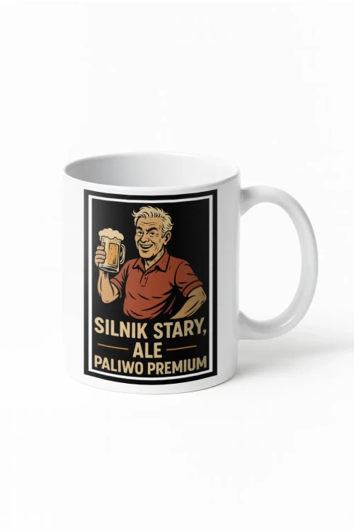 Kubek dla dziadka – Silnik stary, ale paliwo premium - wizualizacja