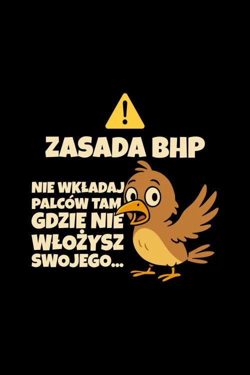 Koszulka do pracy - BHP - ptak - grafika