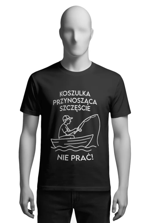 Koszulka dla wędkarza - przynosząca szczęście - męska przód