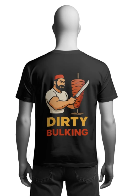 Koszulka na siłownię - dirty bulking - siłownia - męska tył