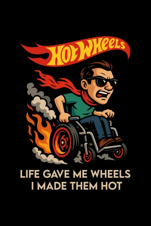 Koszulka kontrowersyjna - Hot Wheels - wózek inwalidzki