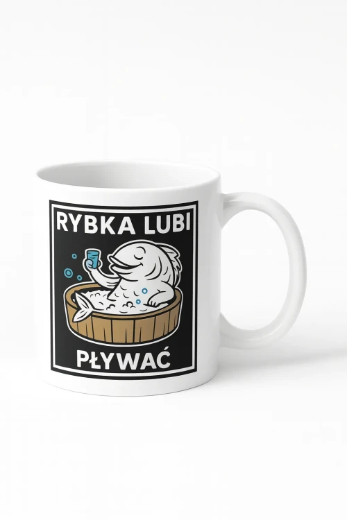 Kubek dla wędkarza - Rybka lubi pływać