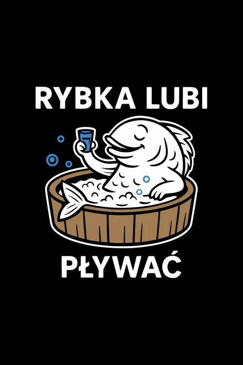 Kubek dla wędkarza - Rybka lubi pływać - grafika