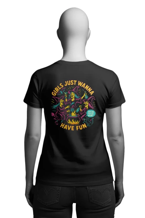Koszulka Halloween – Girls Just Wanna Have Fun - damska tył