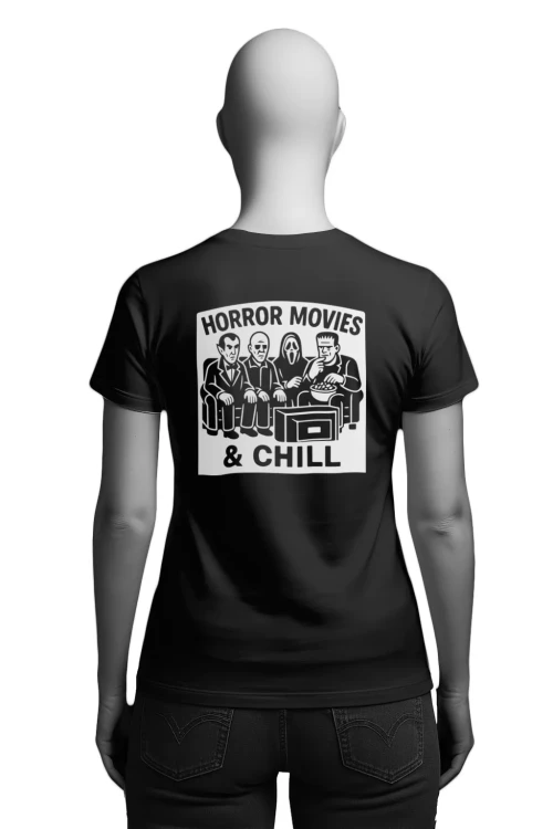 Koszulka Halloween – Horror Movies &amp; Chill - damska tył