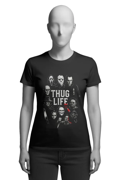 Koszulka Halloween – Thug Life - damska przód