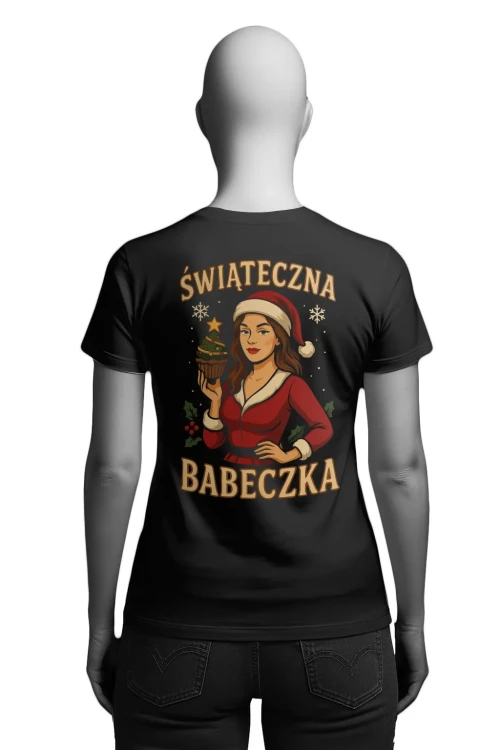 Koszulka świąteczna - Świąteczna Babeczka! damska tył