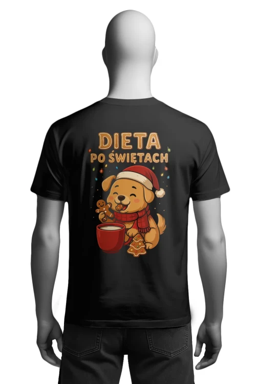 Koszulka świąteczna - Dieta po Świętach - męska tył