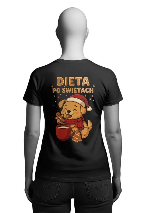 Koszulka świąteczna - Dieta po Świętach - damska tył