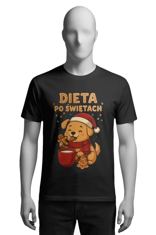 Koszulka świąteczna - Dieta po Świętach - męska przód