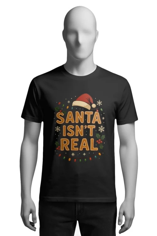 Koszulka świąteczna - Santa Isn't Real - męska przód