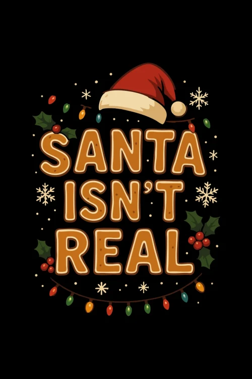 Koszulka świąteczna - Santa Isn't Real - grafika